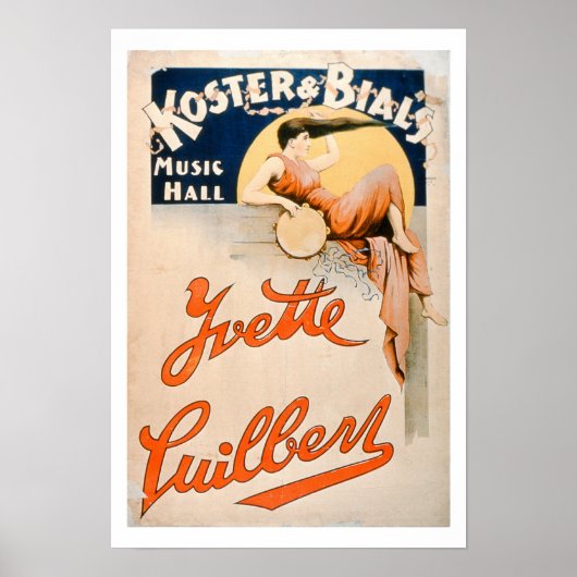 "Yvette Guilbert (c.1869-1944) te Koster en Bial" Poster (Voorkant)