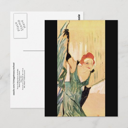 Yvette Guilbert, Henri de Toulouse-Lautrec Briefkaart (Voorkant / Achterkant)