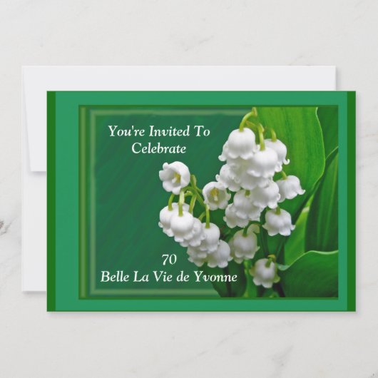 Yvonne Birthday Invitation - Lily of the Valley Kaart (Voorkant)