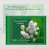 Yvonne Birthday Invitation - Lily of the Valley Kaart (Voorkant / Achterkant)