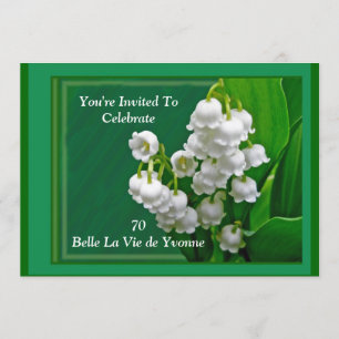 Yvonne Birthday Invitation - Lily of the Valley Kaart