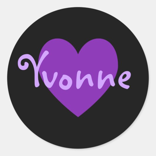 Yvonne in het Paars Ronde Sticker (Voorkant)