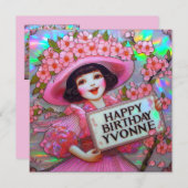 YVONNE ~ Koningin van de bloesem ~ Platte Kaart (Voorkant / Achterkant)