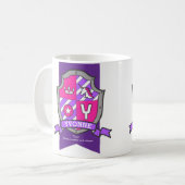 Yvonne letter Y crest roze eenhoorn Koffiemok (Voorkant links)