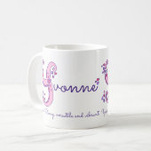 Yvonne-naam betekent gepersonaliseerde Y-monogram- Koffiemok (Voorkant links)