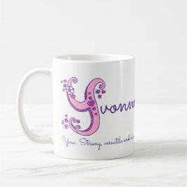 Yvonne-naam betekent gepersonaliseerde Y-monogram- Koffiemok
