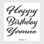 Yvonne Name Vorname black Sticker Geburtstag (Vel)