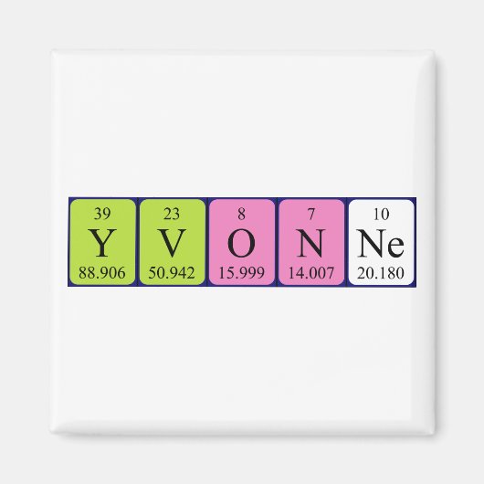 Yvonne periodiek table name magnet (Voorkant)