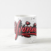 Yvonne red Heart Graffiti Tasse Kaffeetasse Koffiemok (Center)
