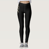 Yvonne white gold Handwriting Hose Leggings (Voorkant)