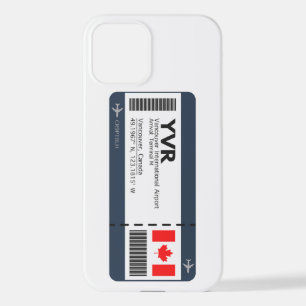 YVR Vancouver-boarding pass - Canada Ticket iPhone 12 Hoesje