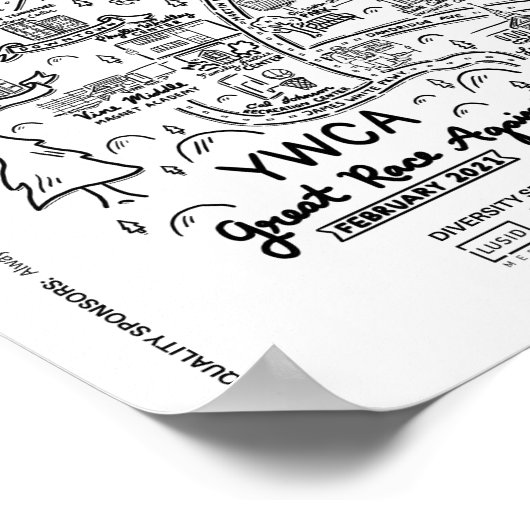 YWCA Great Race Against Racism Map Poster (Hoek)