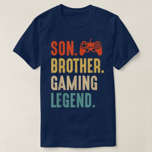 Yy5V Retro Video Game Legend Gaming Lover Brother T-shirt (Design voorkant)