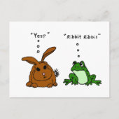 YY- Funny Rabbit and Frog Cartoon Briefkaart (Voorkant)
