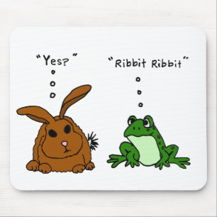 YY- Funny Rabbit and Frog Cartoon Muismat