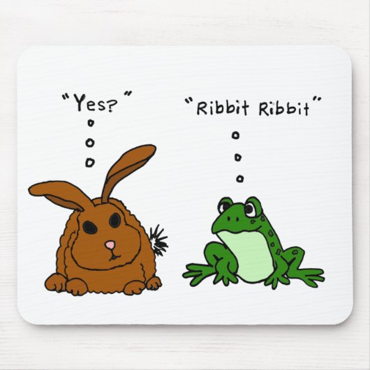YY- Funny Rabbit and Frog Cartoon Muismat (Voorkant)