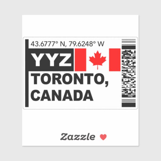 YYZ Toronto Instapkaart - Canada Reizen Sticker (Vel)