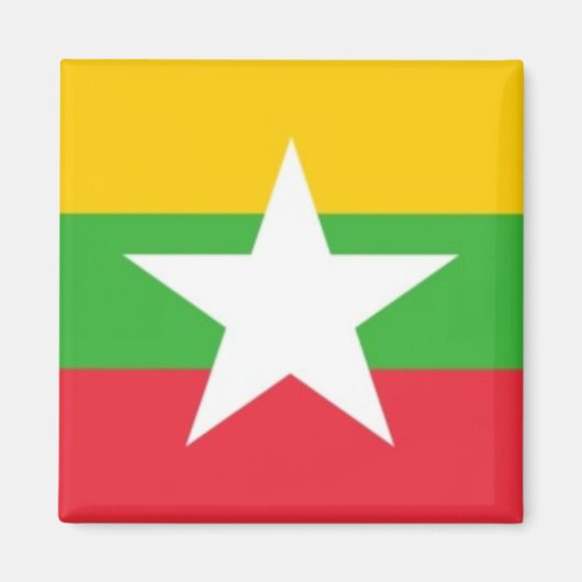 Z001 Birmese FLAG Myanmar, Fridge Magneet (Voorkant)