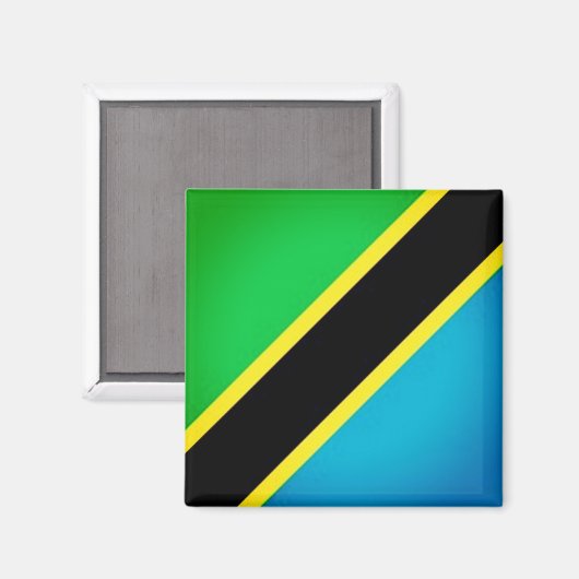 Z001 TANZANIA, Vlag, Afrika, Fridge Magneet (Voorkant / Achterkant)