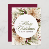 z100daysxmas,bos,bomen,aquarel bos,wandeling,h feestdagenkaart (Voorkant / Achterkant)