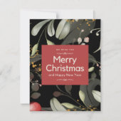 Z100Daysxmas, bos, waterverf bos, wandelen, h Feestdagenkaart (Voorkant)