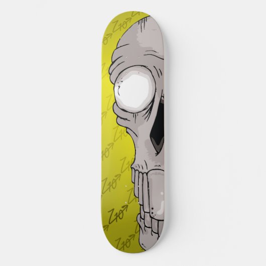 Z10 Skull Board geel Skateboard (Voorkant)