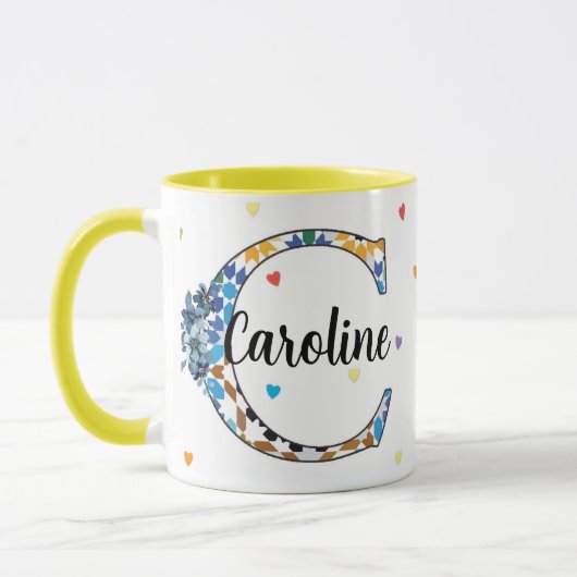 Z8-C Monogram Mug – Geometric & Floral Elegance Mok (Links)