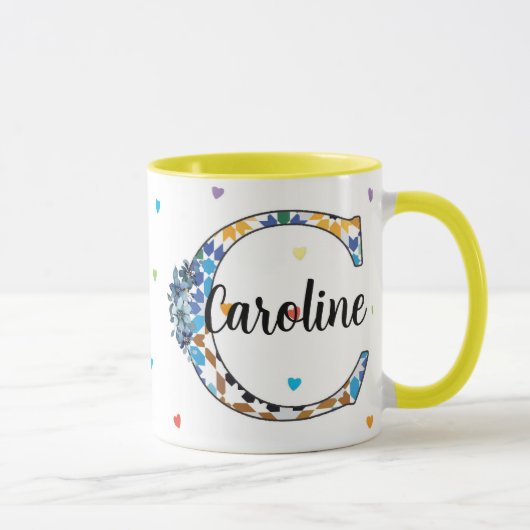 Z8-C Monogram Mug – Geometric & Floral Elegance Mok (Rechts)