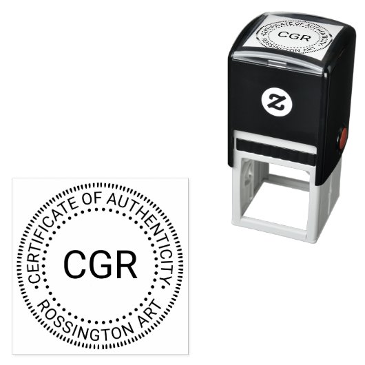 Z 3 Initieel, Naam “Certificaat van Echtheid” Zelfinktende Stempel (In situ)