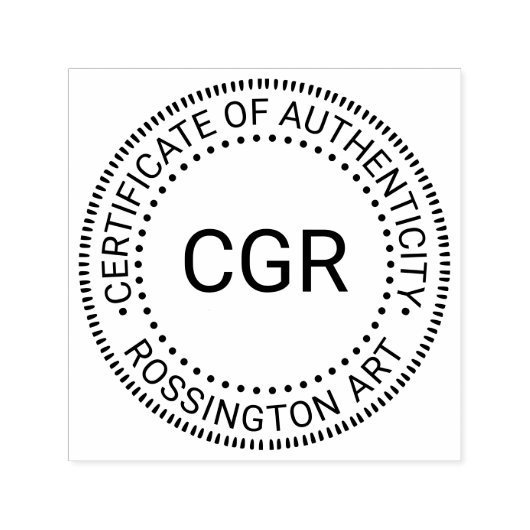 Z 3 Initieel, Naam “Certificaat van Echtheid” Zelfinktende Stempel (Design)