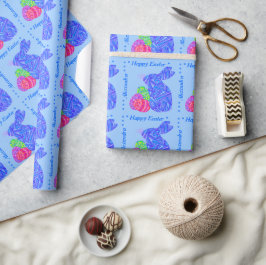 Z Aangepaste blauwe paaseieren Cadeaupapier