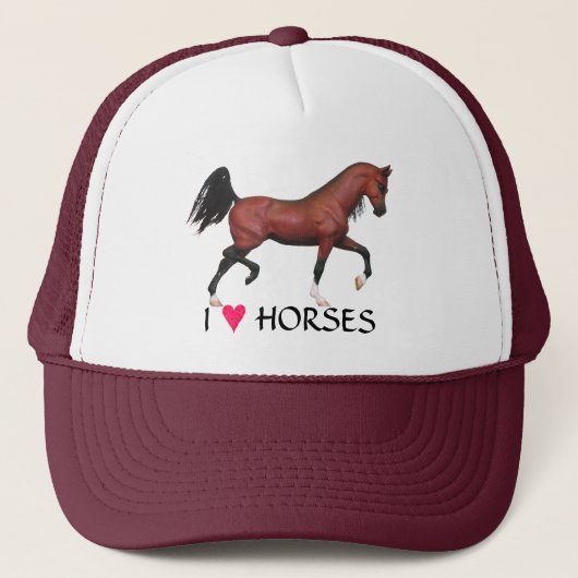 Z Bay Horse I Heart Horses Equine Art Pony Pet (Voorkant)