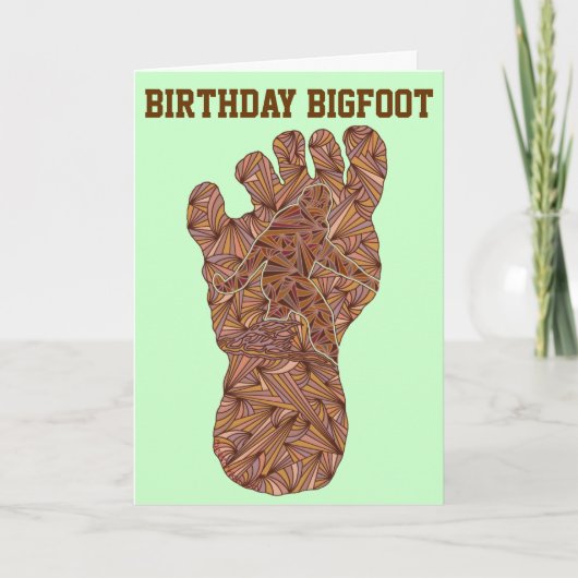 Z Bigfoot Sasquatch de Grappige Verjaardag Bigfoot Kaart (Voorkant)