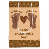 Z Bigfoot Sasquatch Track Happy Valentines Day Medium Cadeauzakje (Achterkant)