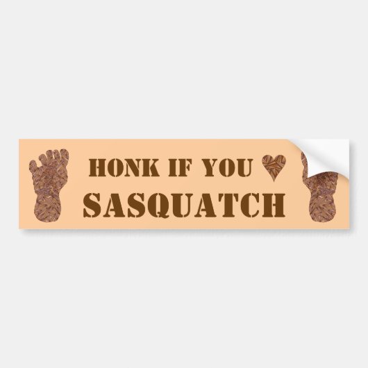 Z Bigfoot Sasquatch Track Honing If you Heart Bumpersticker (Voorkant)
