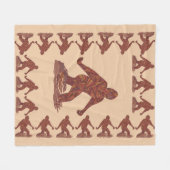 Z Bigfoot Walking Sasquatch Brown and Tan Pattern Fleece Deken (Voorkant (Horizontaal))