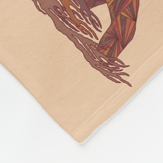 Z Bigfoot Walking Sasquatch Brown and Tan Pattern Fleece Deken (Hoek)