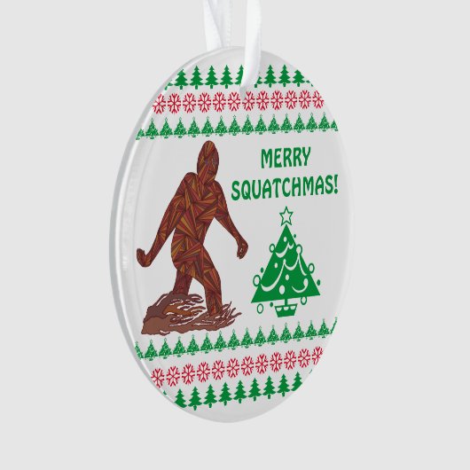 Z Bigfoot Walking Sasquatch Funny Kerstmis Ornament (voorkant)