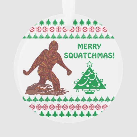 Z Bigfoot Walking Sasquatch Funny Kerstmis Ornament (achterkant)