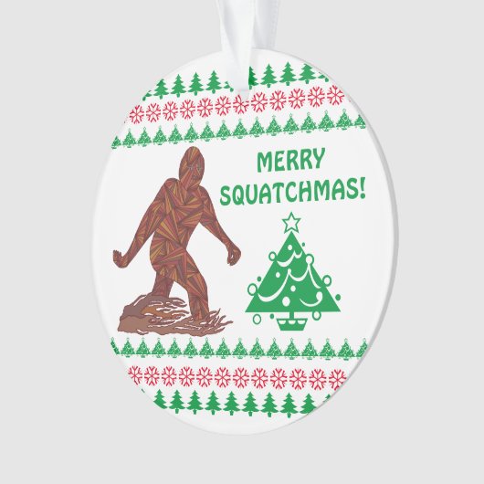 Z Bigfoot Walking Sasquatch Funny Kerstmis Ornament (voorkant)