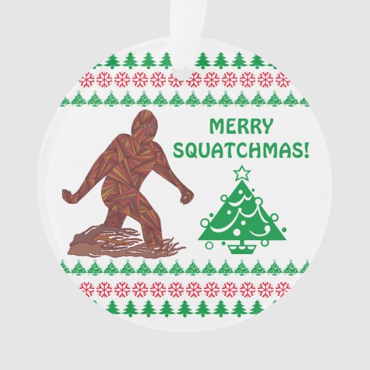 Z Bigfoot Walking Sasquatch Funny Kerstmis Ornament (voorkant)