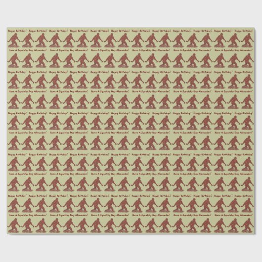Z Bigfoot Walking Sasquatch Happy Birthday Squatch Cadeaupapier (Vlak)