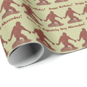 Z Bigfoot Walking Sasquatch Happy Birthday Squatch Cadeaupapier (Rol Hoek)