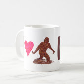 Z Bigfoot Walking Sasquatch I Heart Bigfoot Humor Koffiemok (Voorkant links)