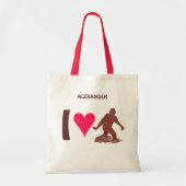 Z Bigfoot Walking Sasquatch I Heart Bigfoot Tote Bag (Voorkant)