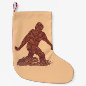 Z Bigfoot Walking Sasquatch Small Single Side Kleine Kerstsok (Voorkant)