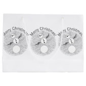 Z Black and White Snowman Cute Holiday Large Cadeautasje (Achterkant)