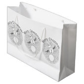 Z Black and White Snowman Cute Holiday Large Cadeautasje (Voorkant Gekanteld)