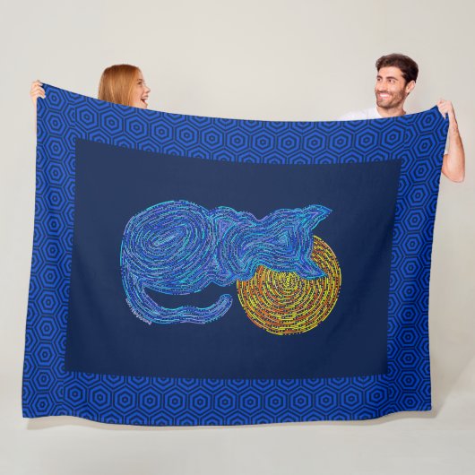 Z Blauwe kat en de monnikkast. Fleece Deken (In situ)