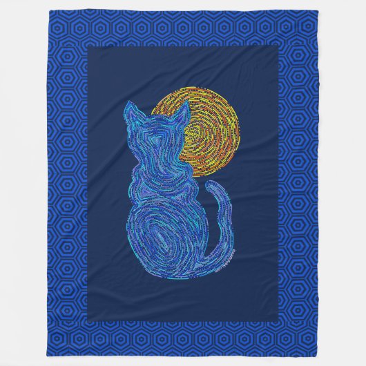 Z Blauwe kat en de monnikkast. Fleece Deken (Voorkant)